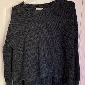 knit grayish black sweater